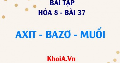 Bài tập gọi tên axit bazơ muối và viết công thức hóa học của axit bazơ muối - Hóa 8 bài 37